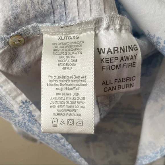 Eileen West Sleeveless Nightgown Women's XL 100% Cotton - Picture 7 of 7